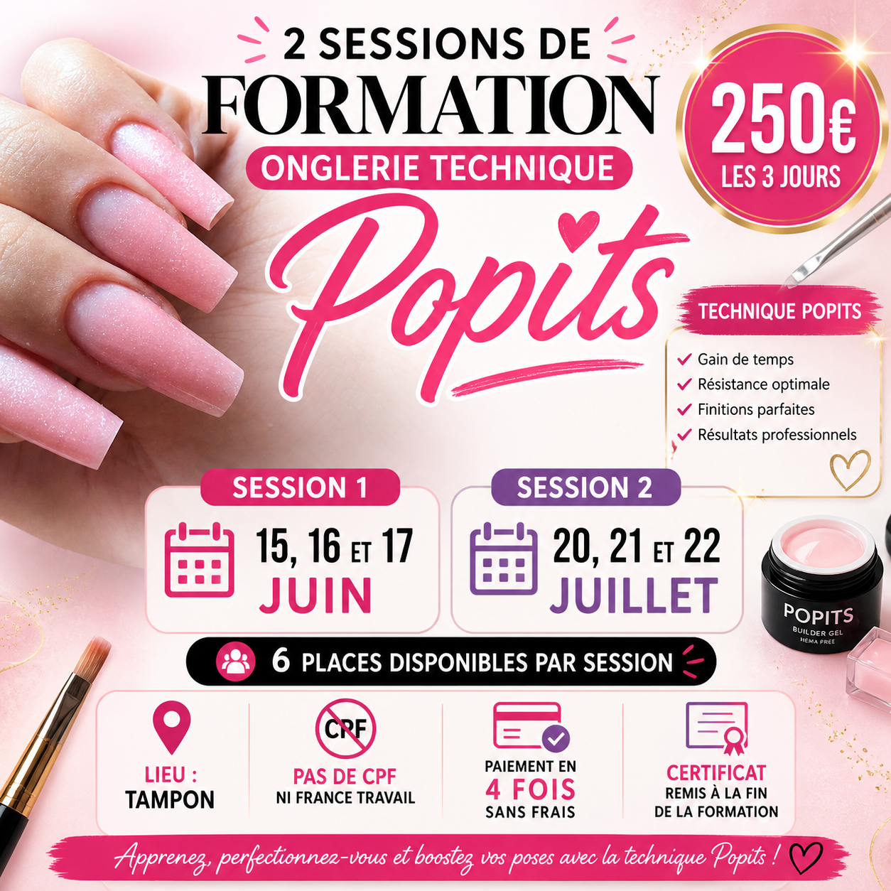 Formation Technique Popits présentiel 3 jours 15,16,17 juin 2026