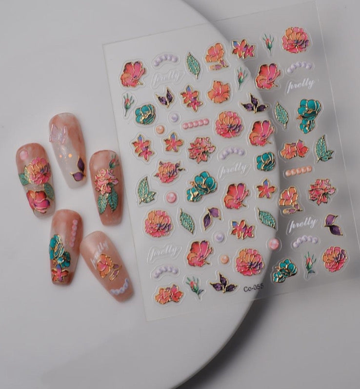 DESTOKAGE 🚨 Stickers relief GOLDEN FLOWERS