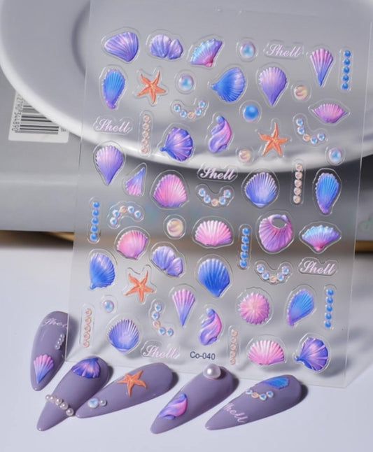 DESTOKAGE 🚨 Stickers relief SHELLS PASTEL