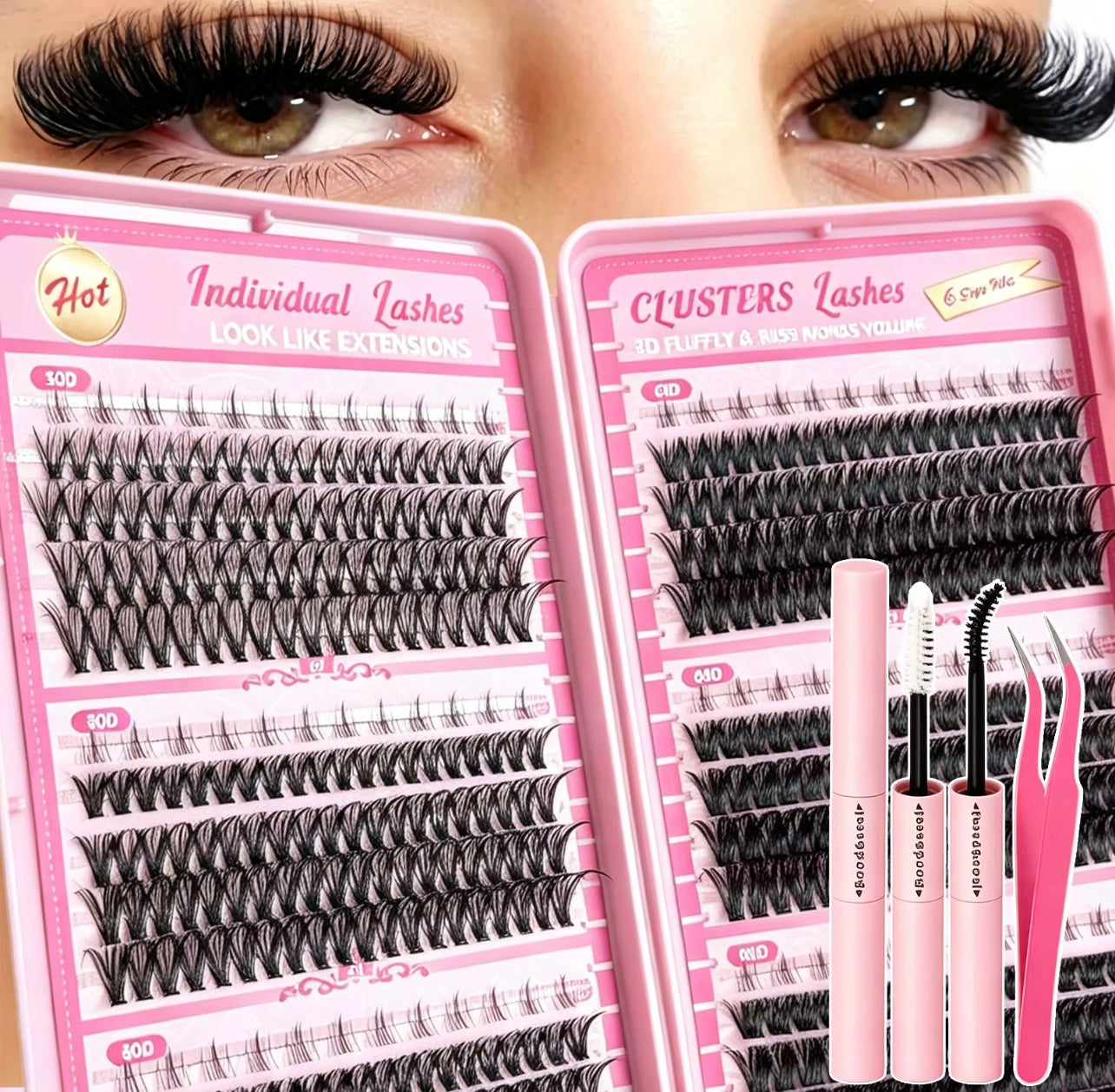 ⭐ Fiche Produit – Kit de Cils Individuels & Clusters Cat Eye