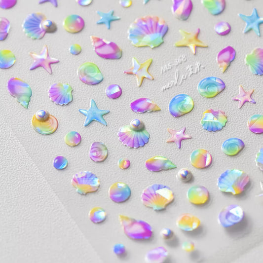 DESTOKAGE 🚨 Stickers relief SHELLS RAINBOW
